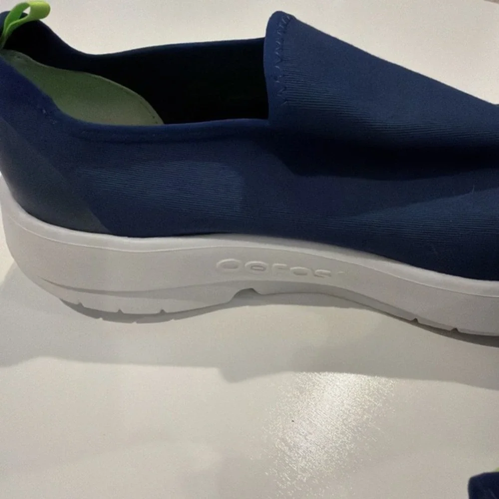 oofos mens 12 Blue Slip On Recovery Comfort Shoes Lightweight Athletic      1741